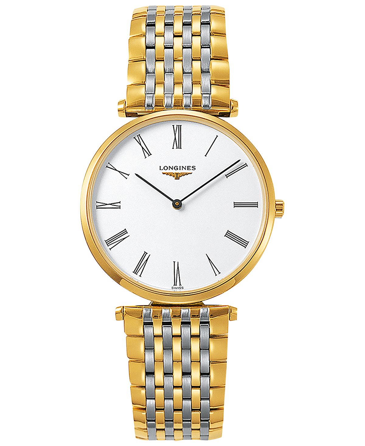 Unisex Swiss watch La Grande Classique De Longines two-tone stainless steel bracelet watch, 36 mm L47552117