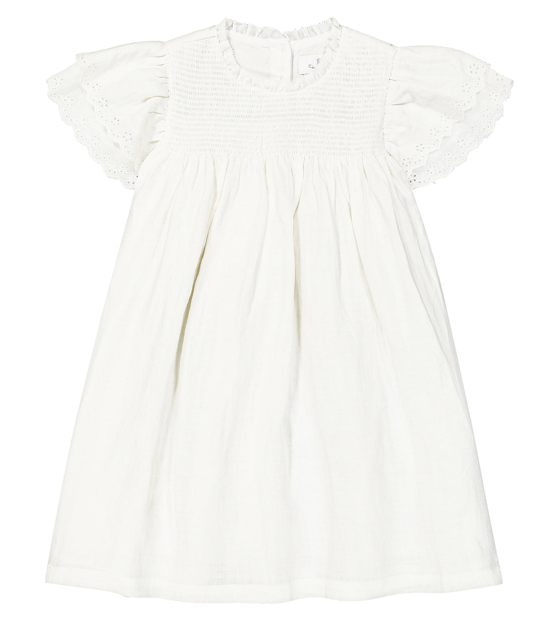 Vanya broderie anglaise embroidered ramie dress C'Era Una Volta, white