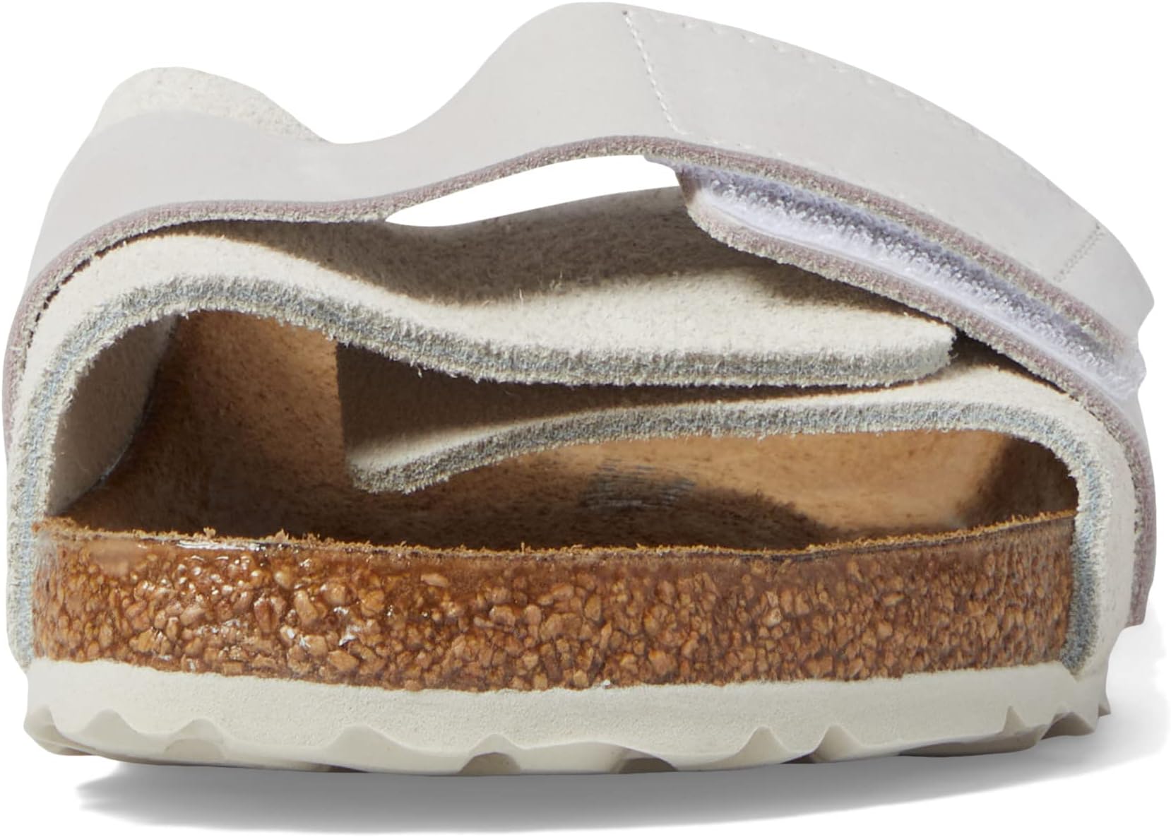 Oita Flat Sandals - Suede Birkenstock in Antique White Suede