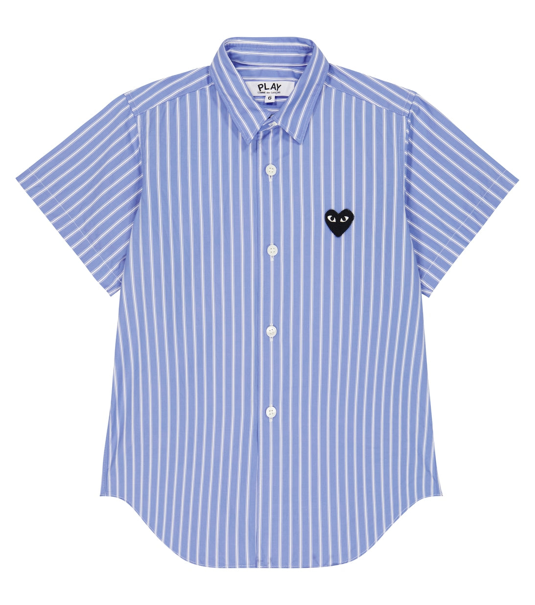 Comme des Garçons Play striped cotton poplin shirt, blue