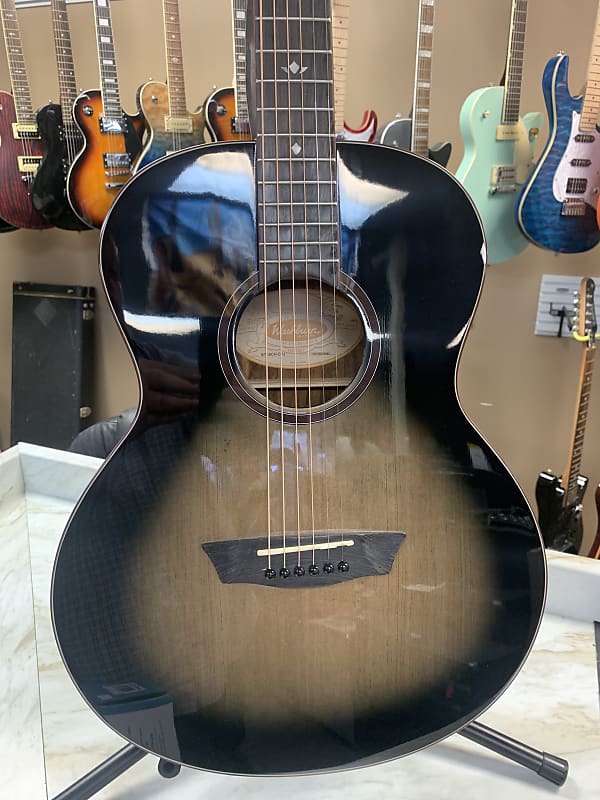 Acoustic guitar Washburn BTS9CH-D Bella Tono Novo S9 6 String RH Acoustic Guitar -Gloss Charcoal Burst bts-9-ch-d