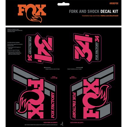 Heritage FOX Racing Shox Fork and Shock Decal Kit, Pink