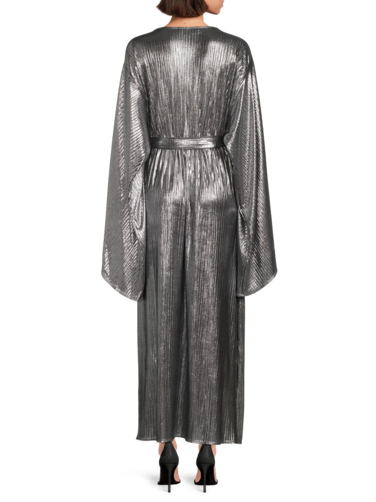 Renee C. Metallic Dolman Sleeve Maxi Dress, Bronze