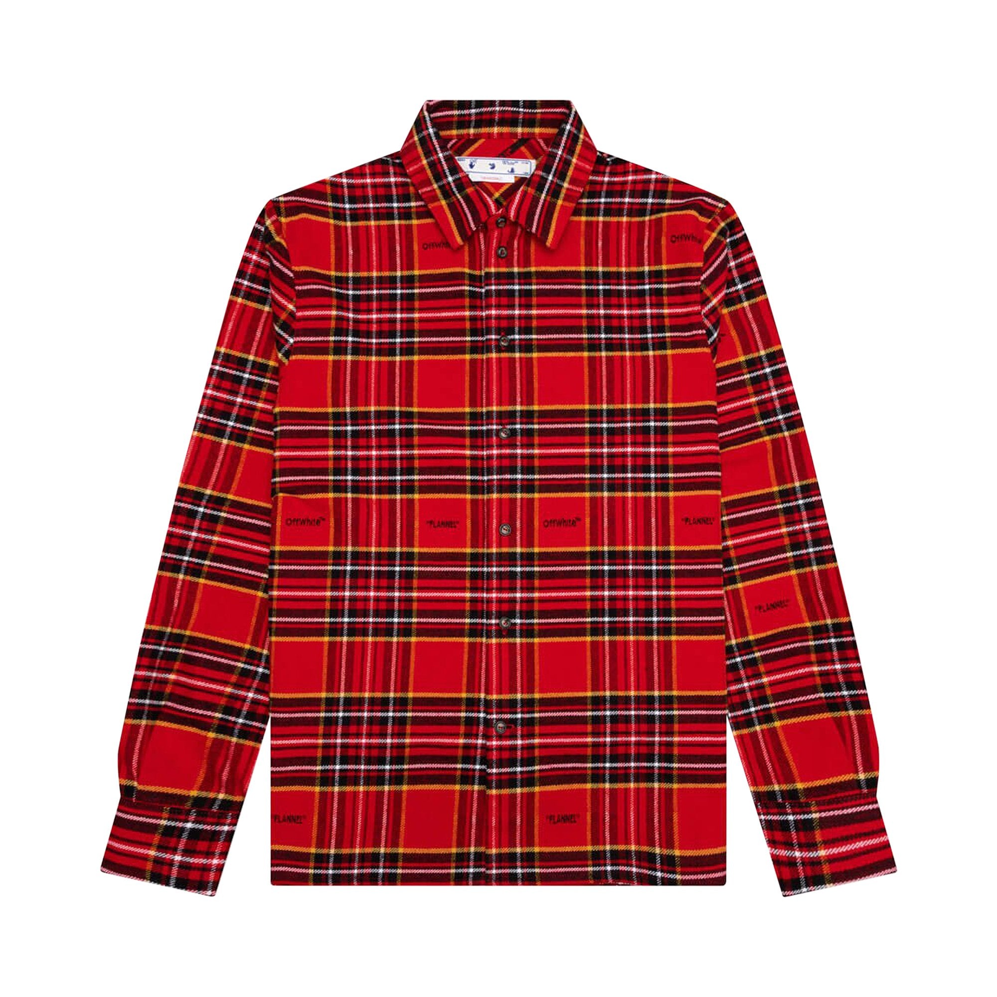 Off-White Flannel Skate Shirt, Red/Black