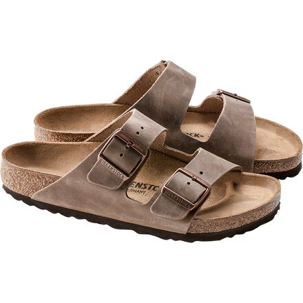 Women's Arizona Birkenstock Leather Sandals, Tobacco Oiled Leather