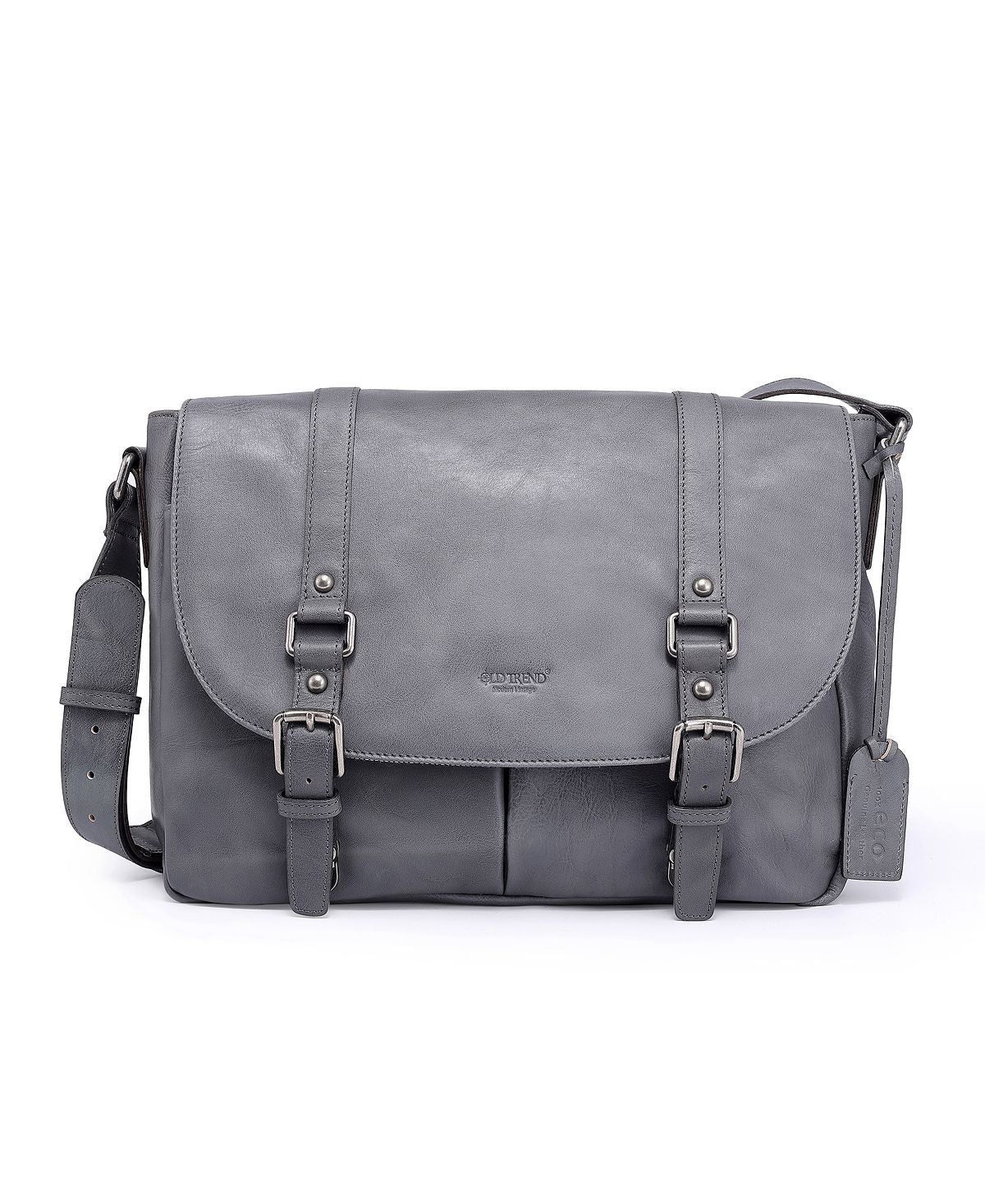 Women's messenger bag Moonlight made of genuine leather OLD TREND, gray