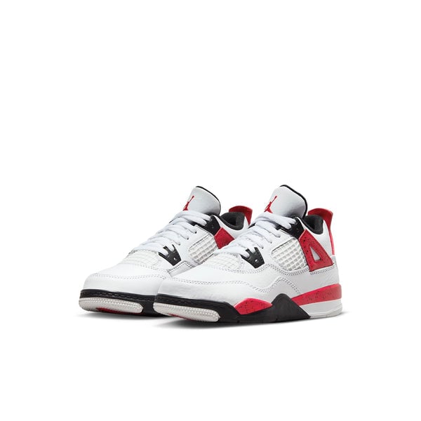 حذاء رياضي (PS) Air Jordan 4 Retro 'Red Cement'، أبيض