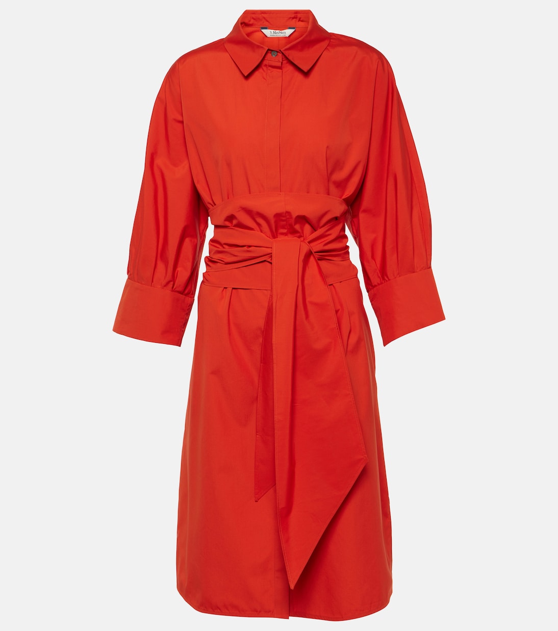 S Max Mara' cotton poplin shirt dress, orange