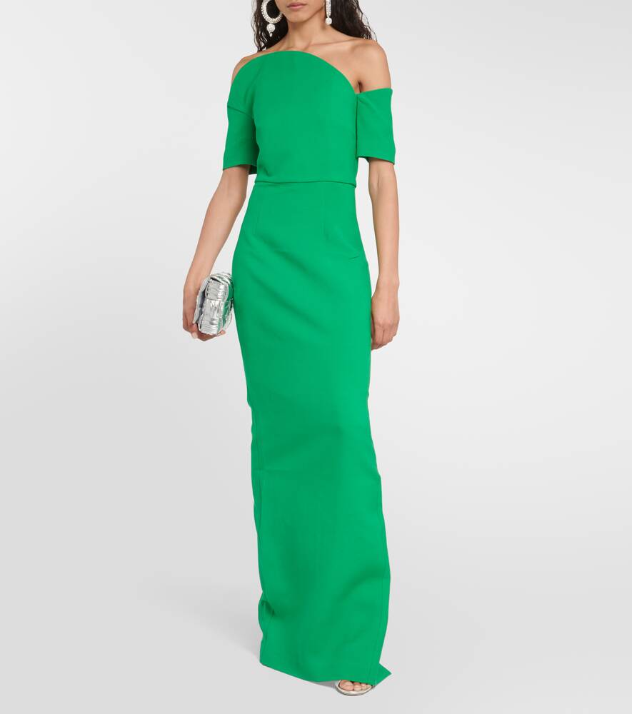 Wool and silk dress ROLAND MOURET, green