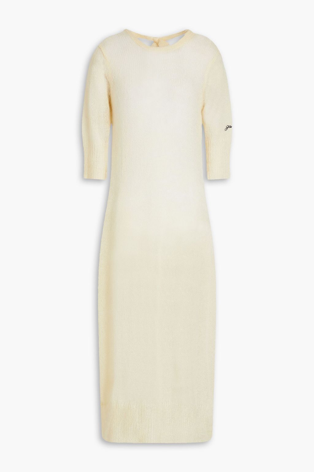 Mohair midi dress with open back GANNI, cream