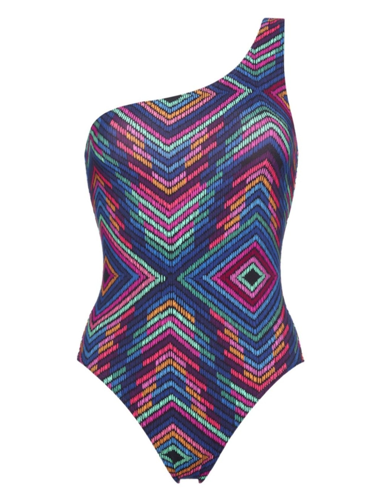 ERES One Shoulder Multicolore Swimsuit Blue