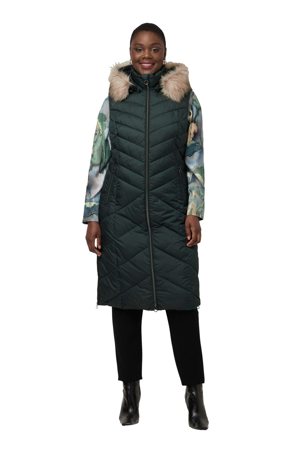 Ulla Popken vest, dark green