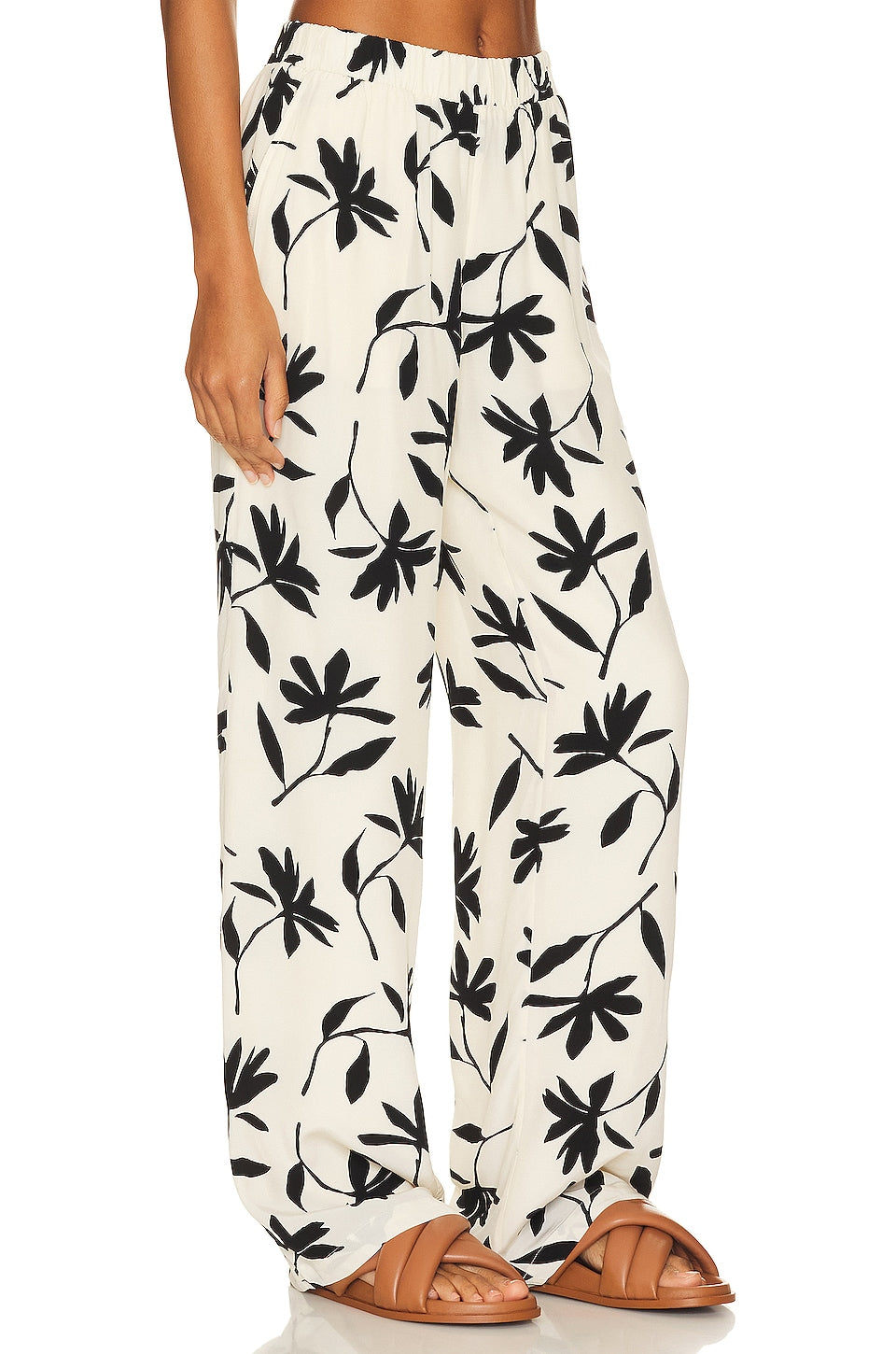 ANINE BING Owen Pants, Ivory Daisy Print