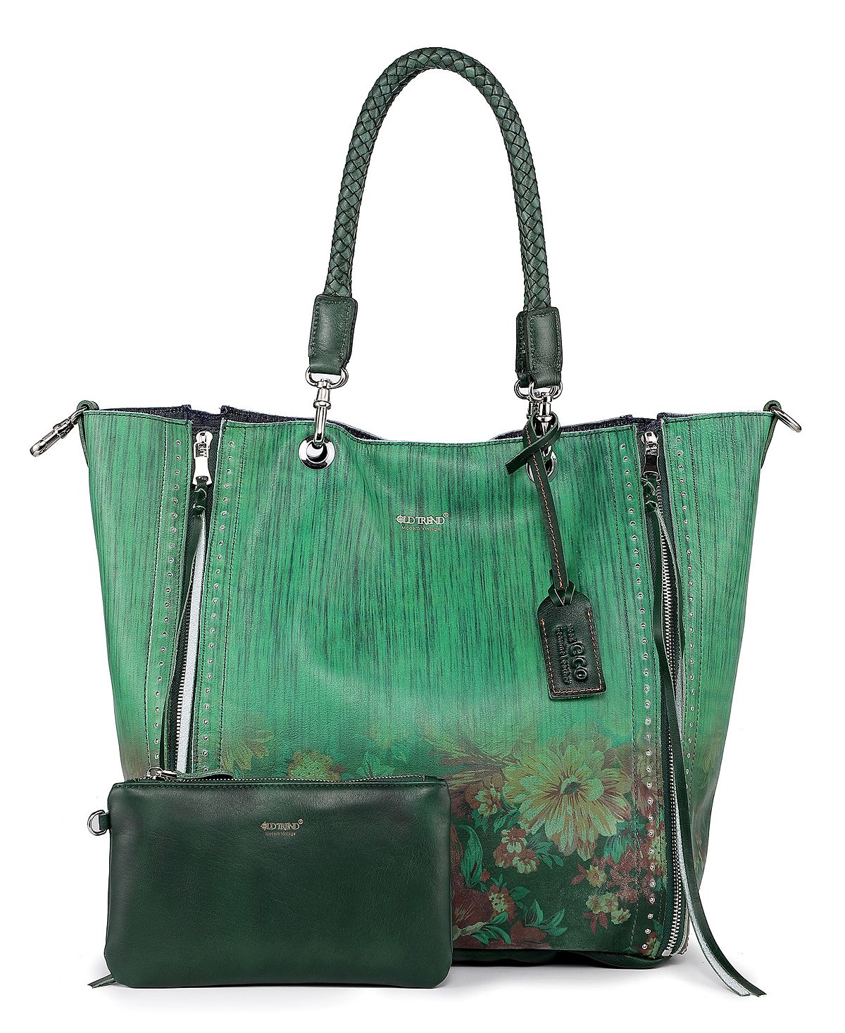 Women's Barracuda Hand Painted Buckle Tote Bag OLD TREND