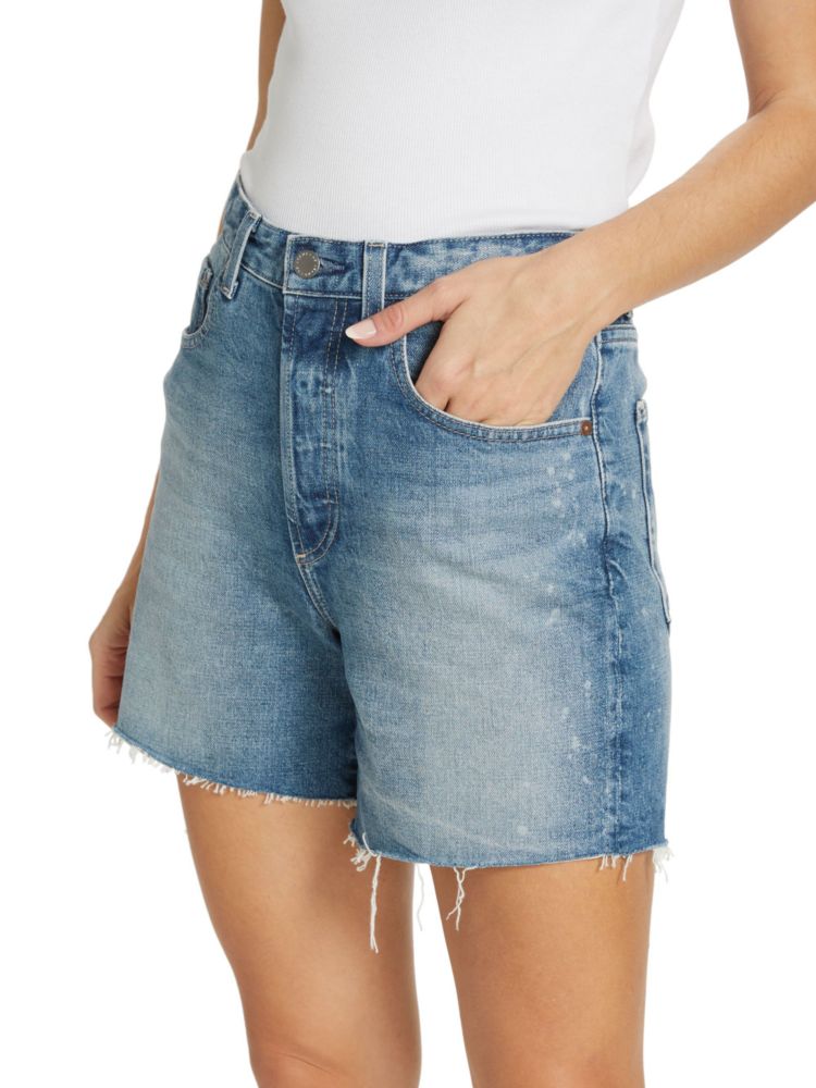 Clove High Rise Ag Jeans Denim Shorts, Blue