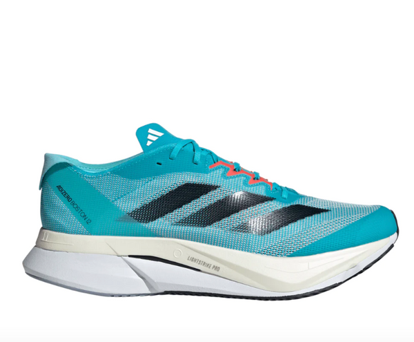 Adidas Adizero Boston 12 Running Shoes 'Flash Aqua Cloud White', blue