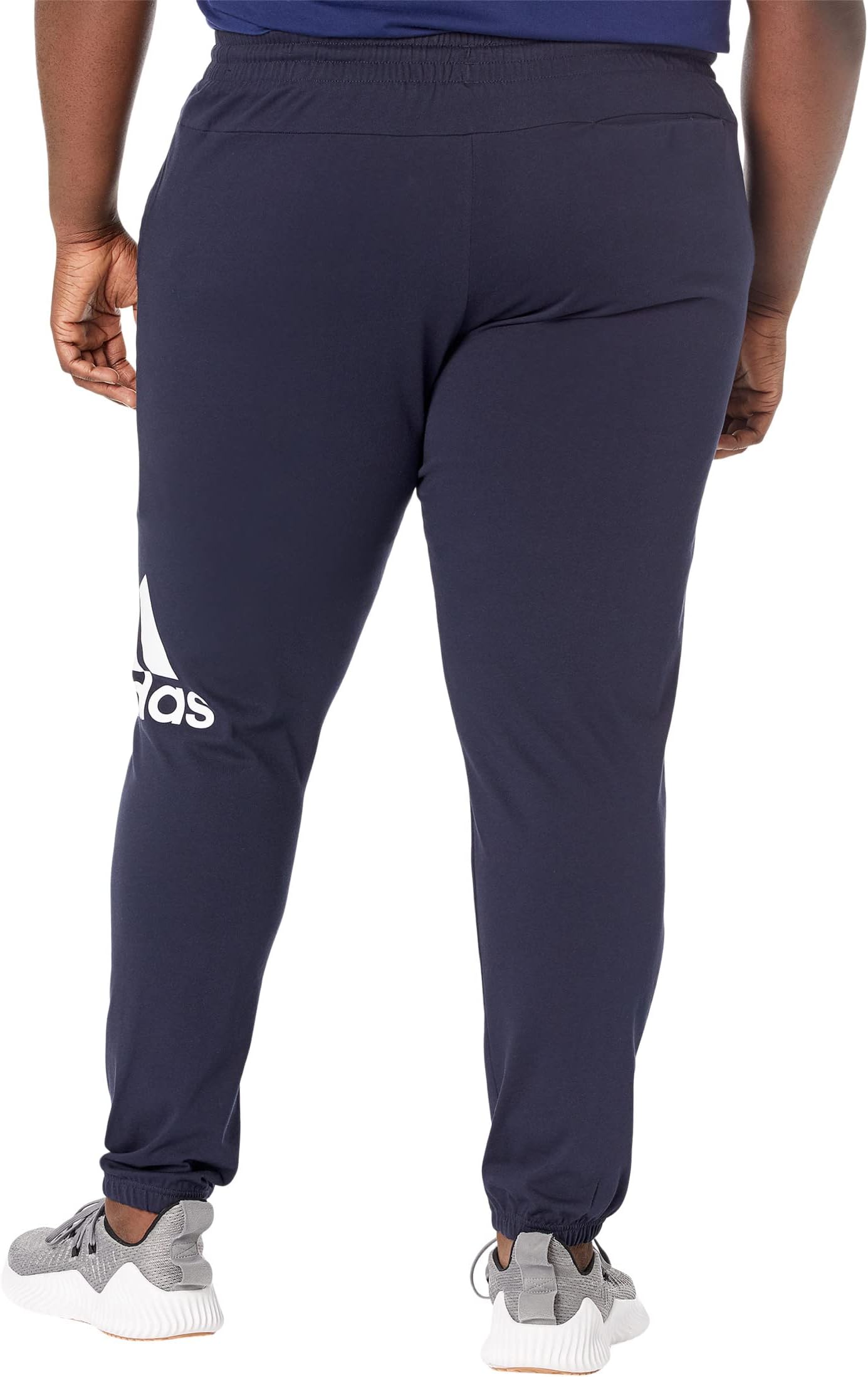 adidas Single Jersey Essentials Tapered Badge Track Pants In Ink