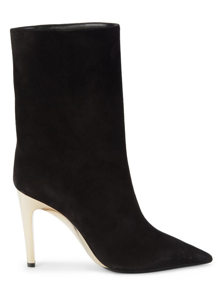 Jimmy Choo Cierra 100 Suede Ankle Boots Black Gold