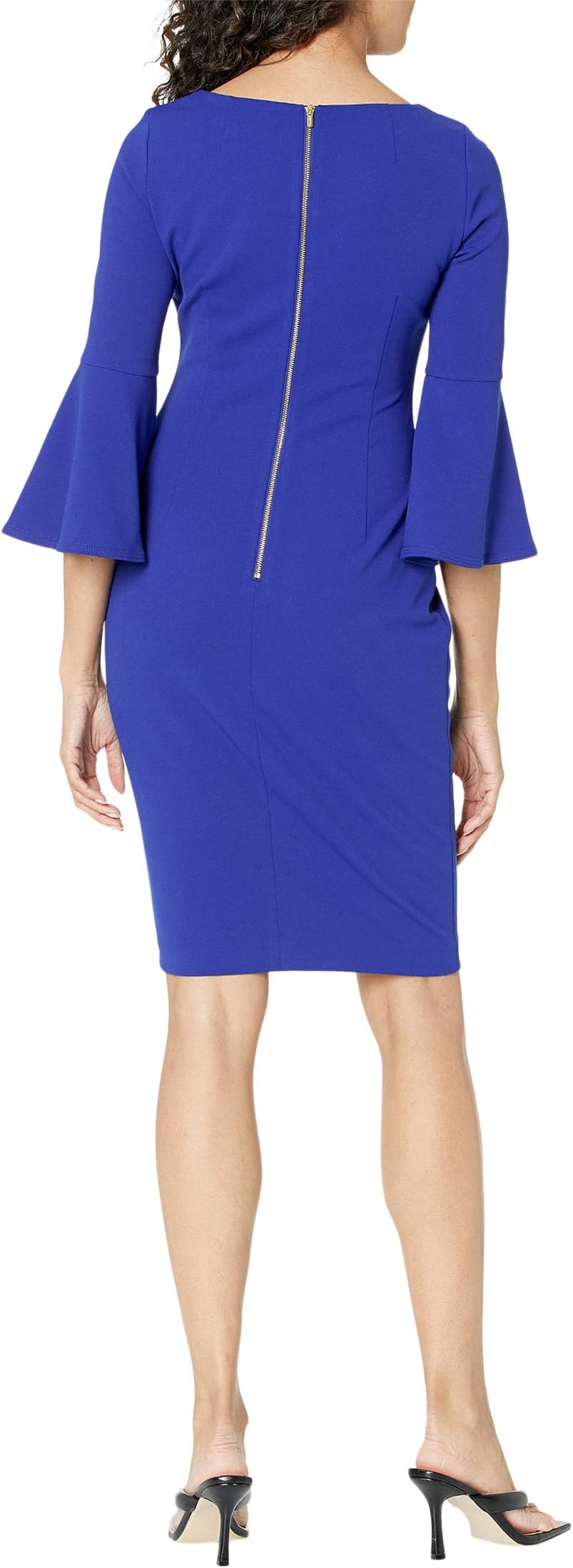 Calvin Klein Scuba Crepe Sheath with Bell Sleeves Ultramarine Dress