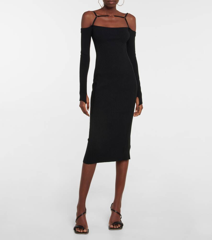 La Robe Sierra JACQUEMUS midi dress, black