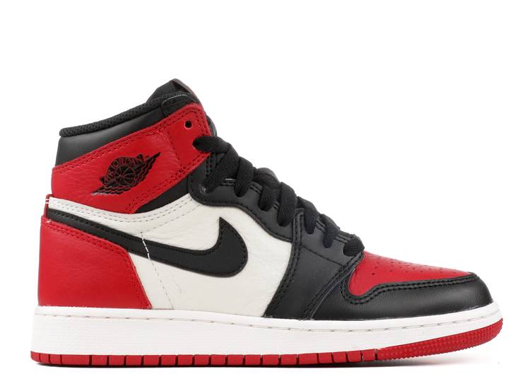 حذاء رياضي AIR JORDAN 1 RETRO HIGH OG BG 'BRED TOE' باللون الأحمر