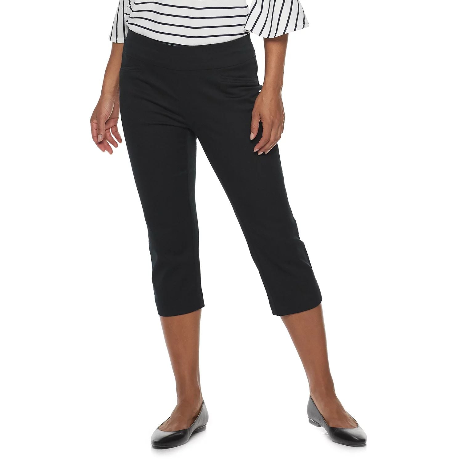 Petite Croft & Barrow Croft & Barrow Lightweight Stretch Capris, Black