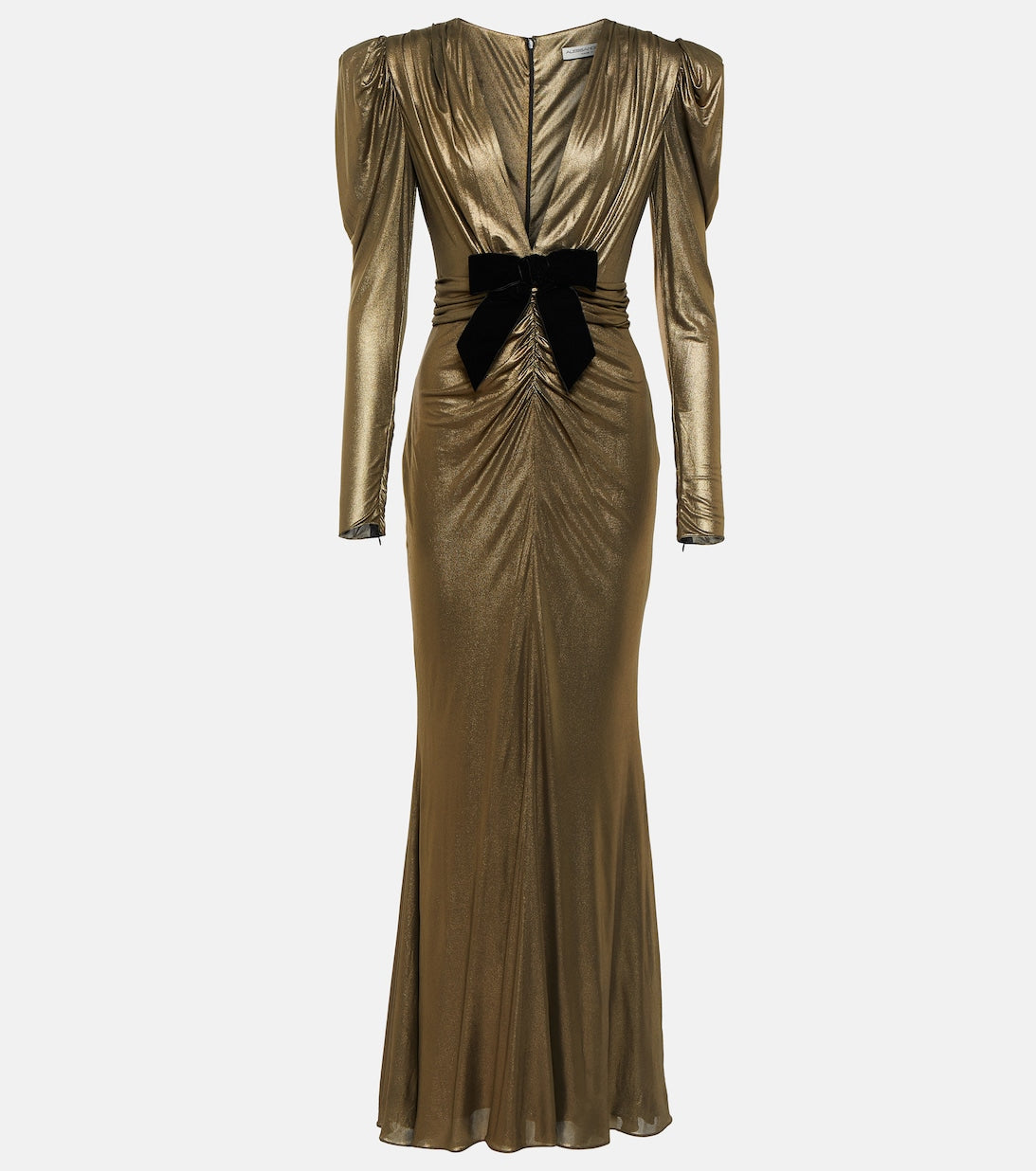 ALESSANDRA RICH Metallic Embellished Dress, Gold