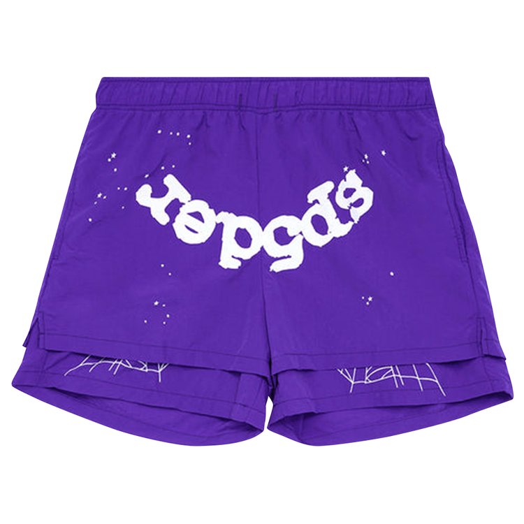 Sp5der Logo 'Grape' Shorts, purple