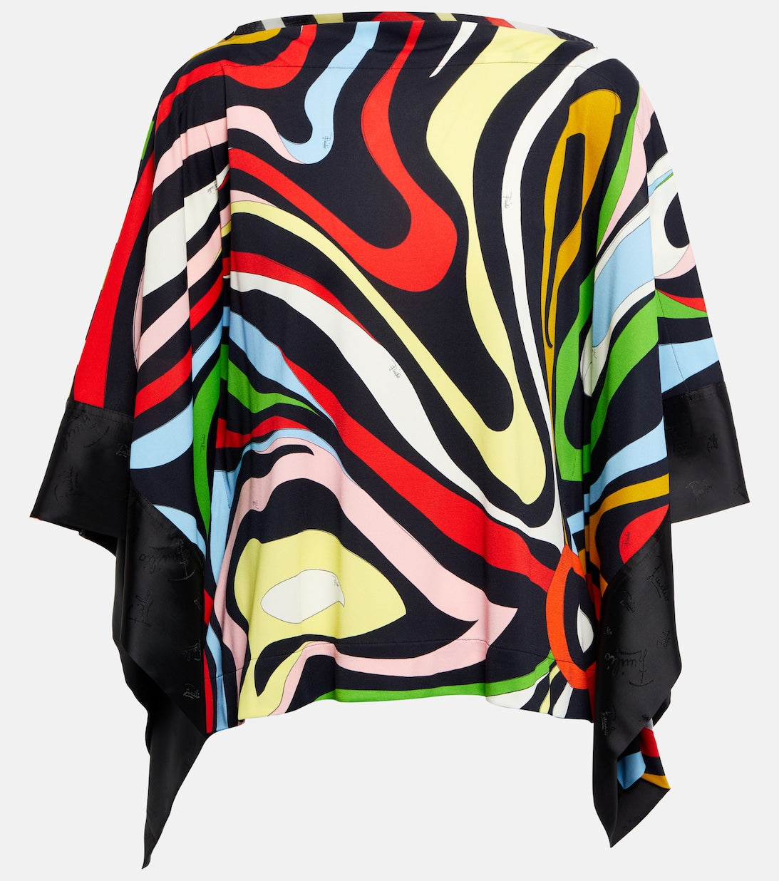 Poncho blouse with PUCCI print, multicolor