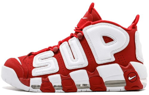 حذاء Supreme x Nike Air More Uptempo Supreme Suptempo باللون الأحمر