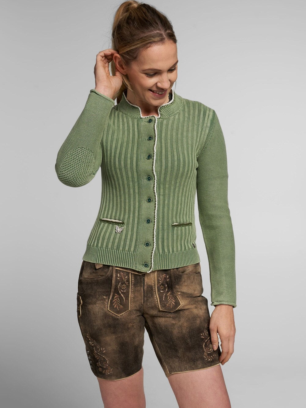 Knitted cardigan SPIETH & WENSKY Alexa, green