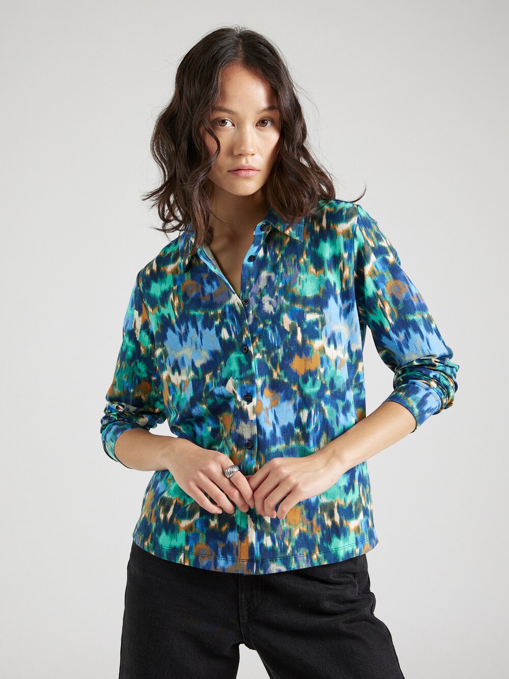 Blouse Sliver, dark blue/light blue