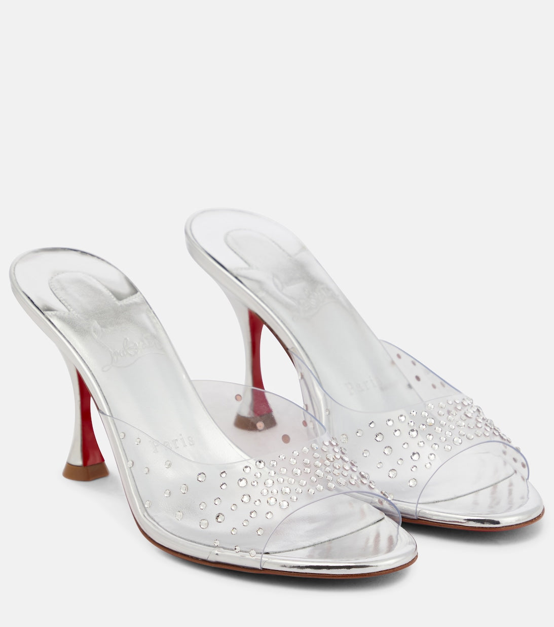 Degramule 85 Christian Louboutin embellished mules, silver