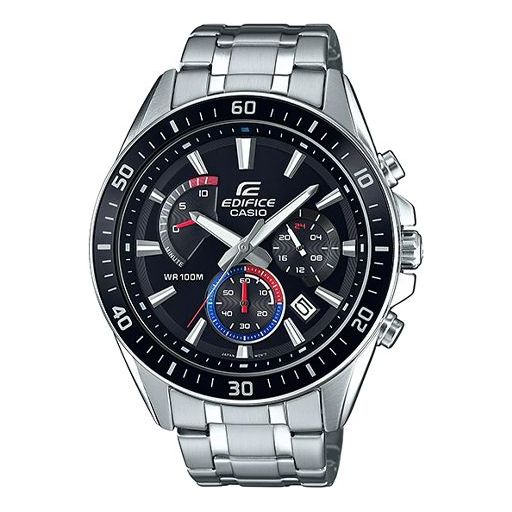 CASIO Quartz Waterproof EDIFICE Stainless Steel Strap Black Watch Dial Mens Black Analog, black