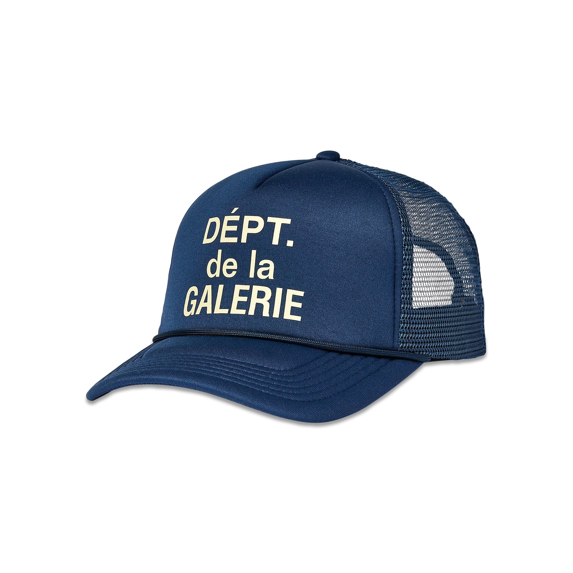 Gallery Trucker Cap with French Logo Navy Blue