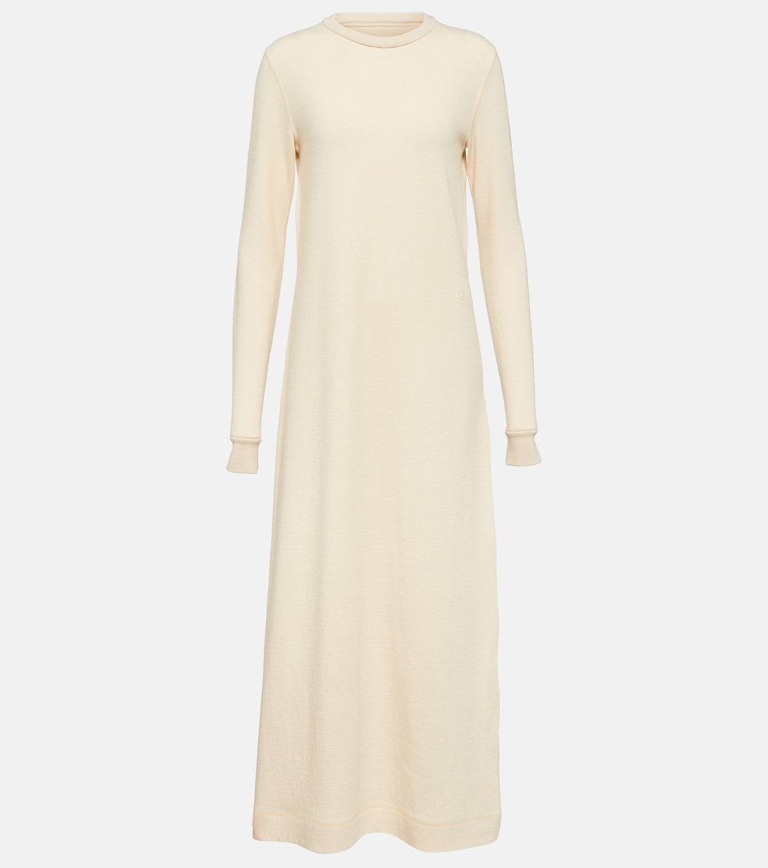 Wool and cotton midi dress Jil Sander, white