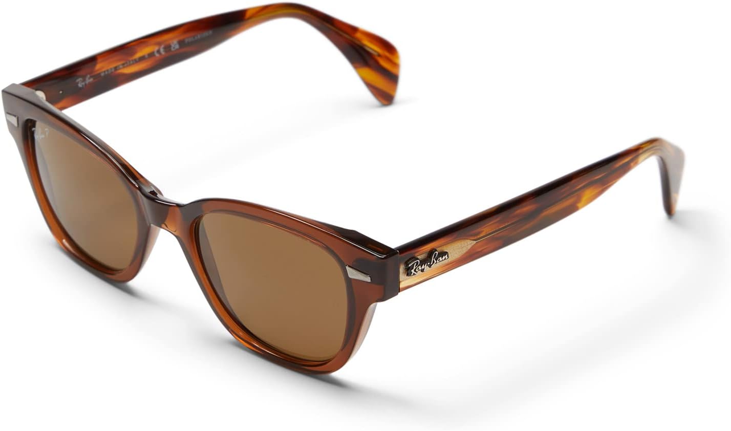 نظارة شمسية 49 مم 0RB0880S Ray-Ban، لون بني شفاف/بني مستقطب