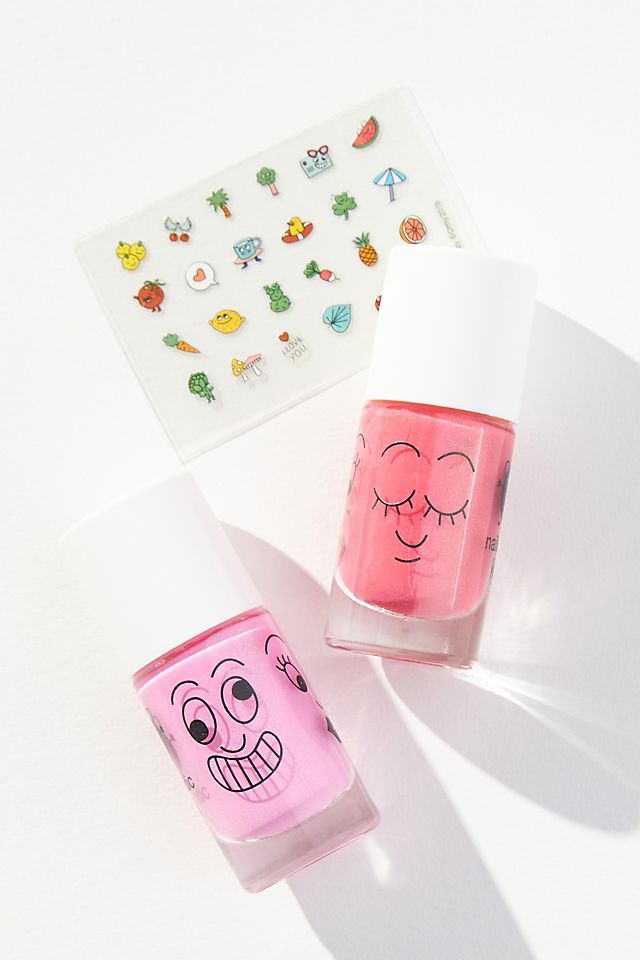 Nailmatic Children's Nail Polish and Sticker Set, Pink