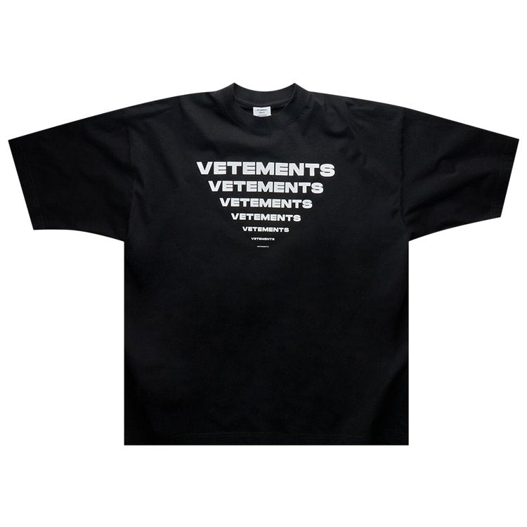 تي شيرت Vetements Pyramid Logo 'Black'، أسود