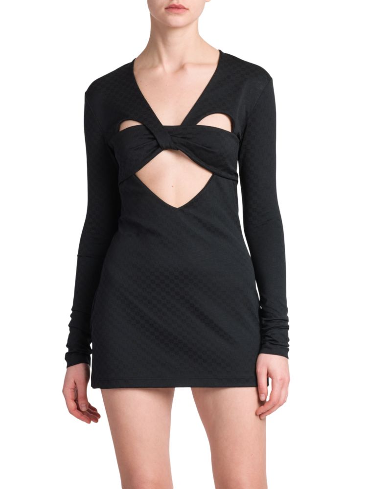 Ambush Monogram Heart Logo Mini Dress, Black