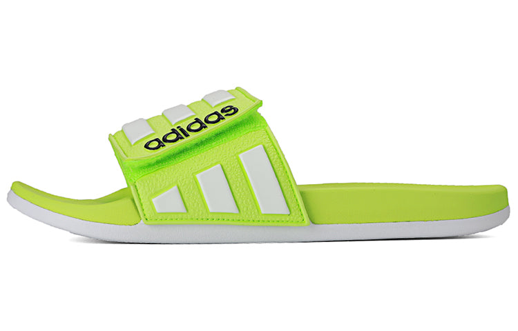 Men's neon green Adidas Neo slippers