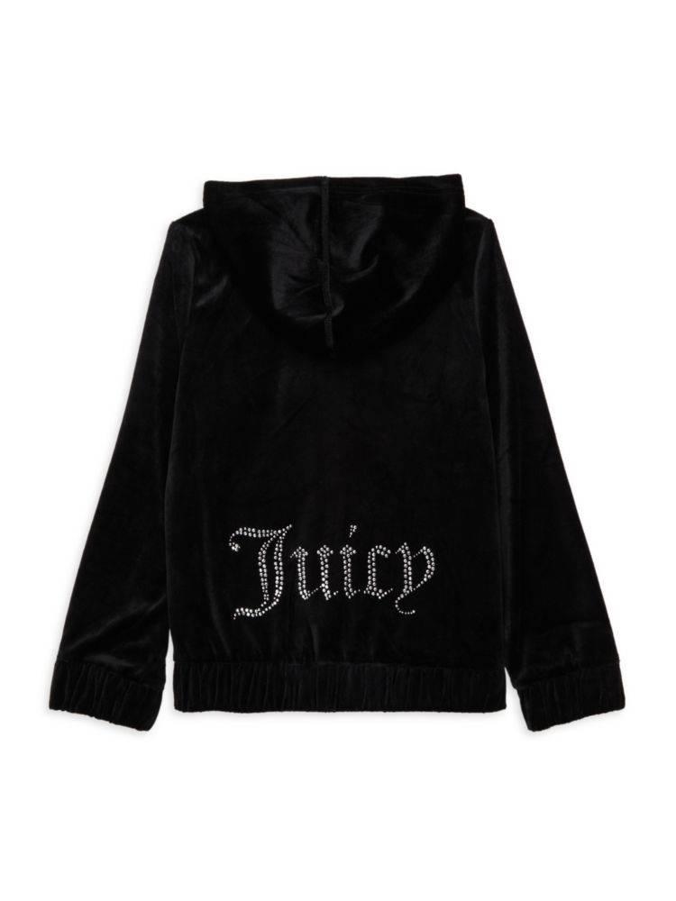 سويت شيرت فيلور للبنات من Juicy Couture، أسود