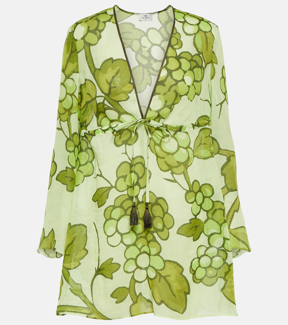 Ramie tunic with Etro print, green