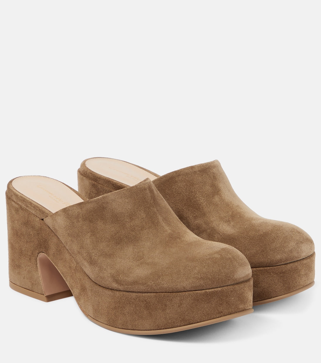 Lyss platform suede mules Gianvito Rossi, beige