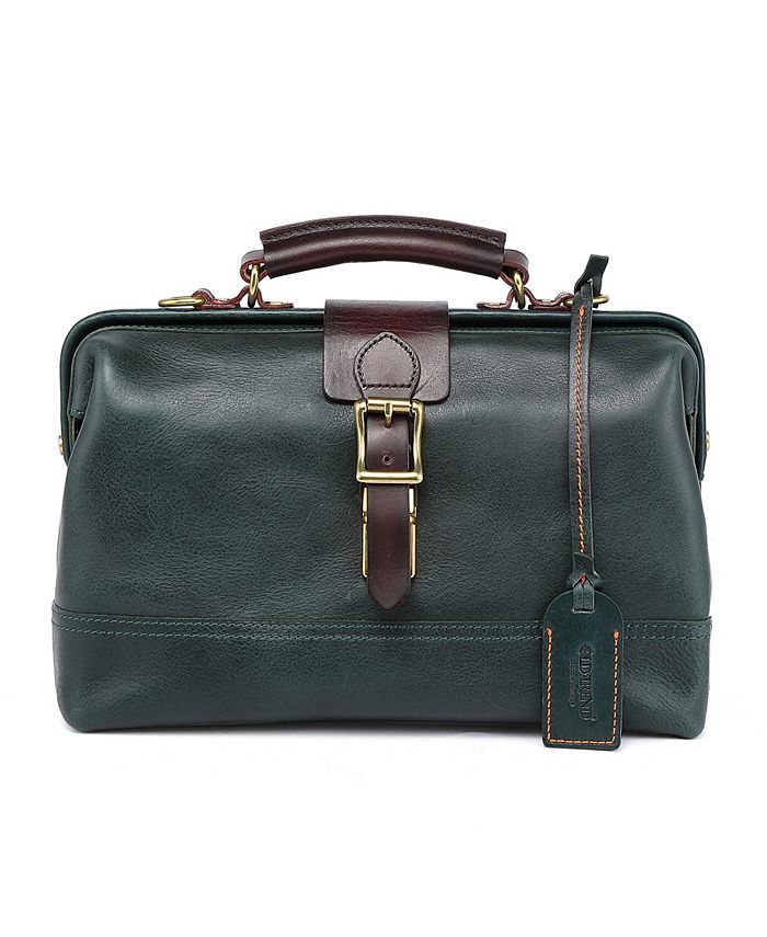 Women's Doctor bag made of genuine leather OLD TREND, green