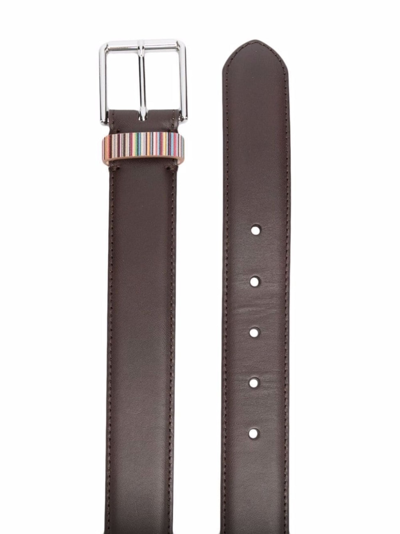 Paul Smith Belt with Contrast Stripe Loop, Brown