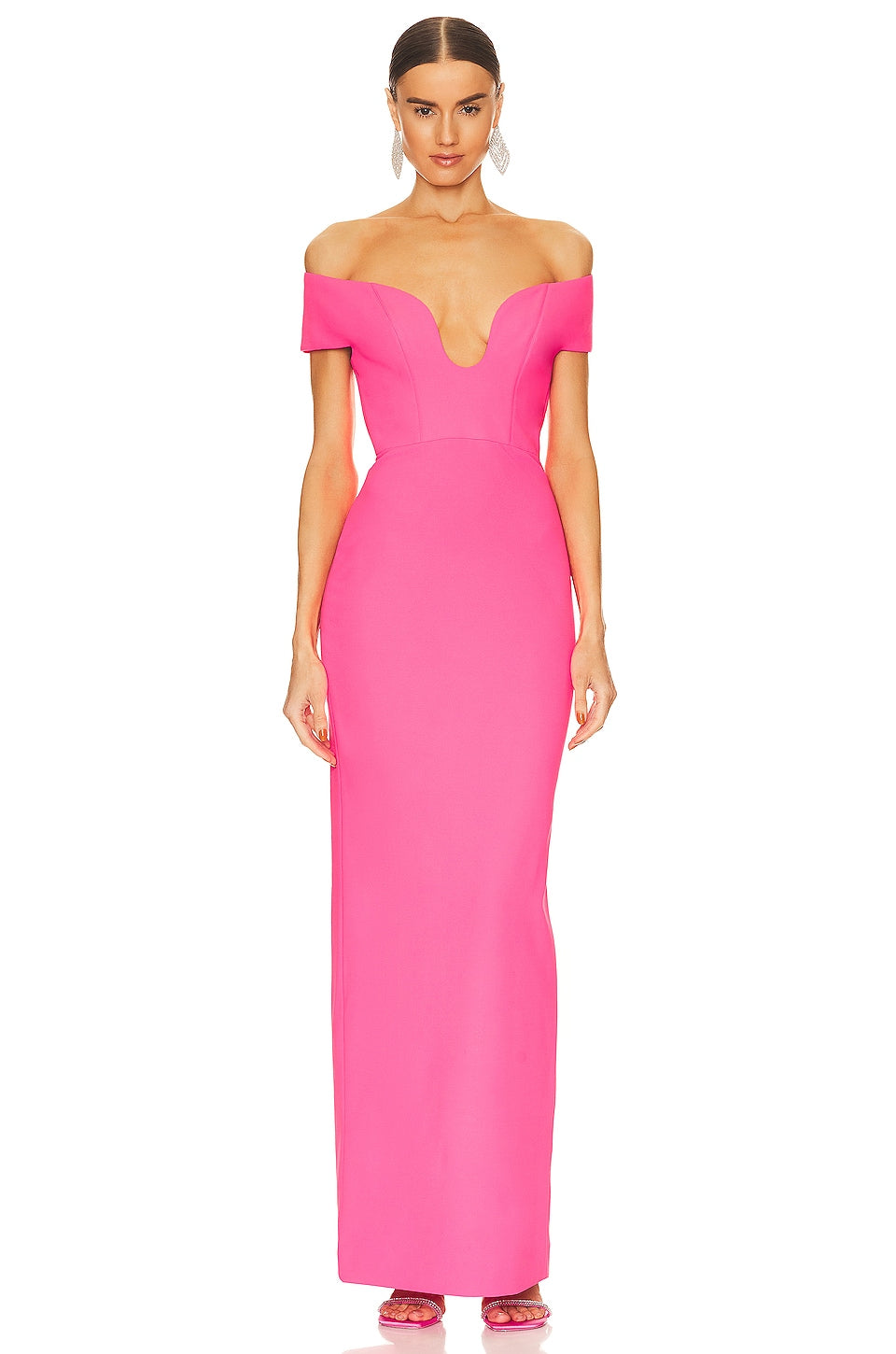 SOLACE London Marlowe maxi dress, Ultra Pink