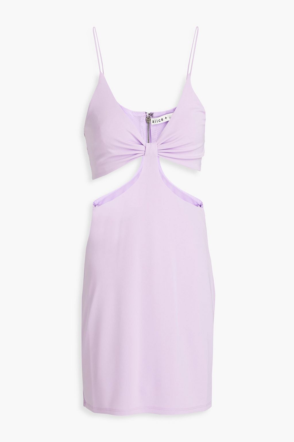 ALICE + OLIVIA Stretch Jersey Havana Cutout Mini Dress, Lavender