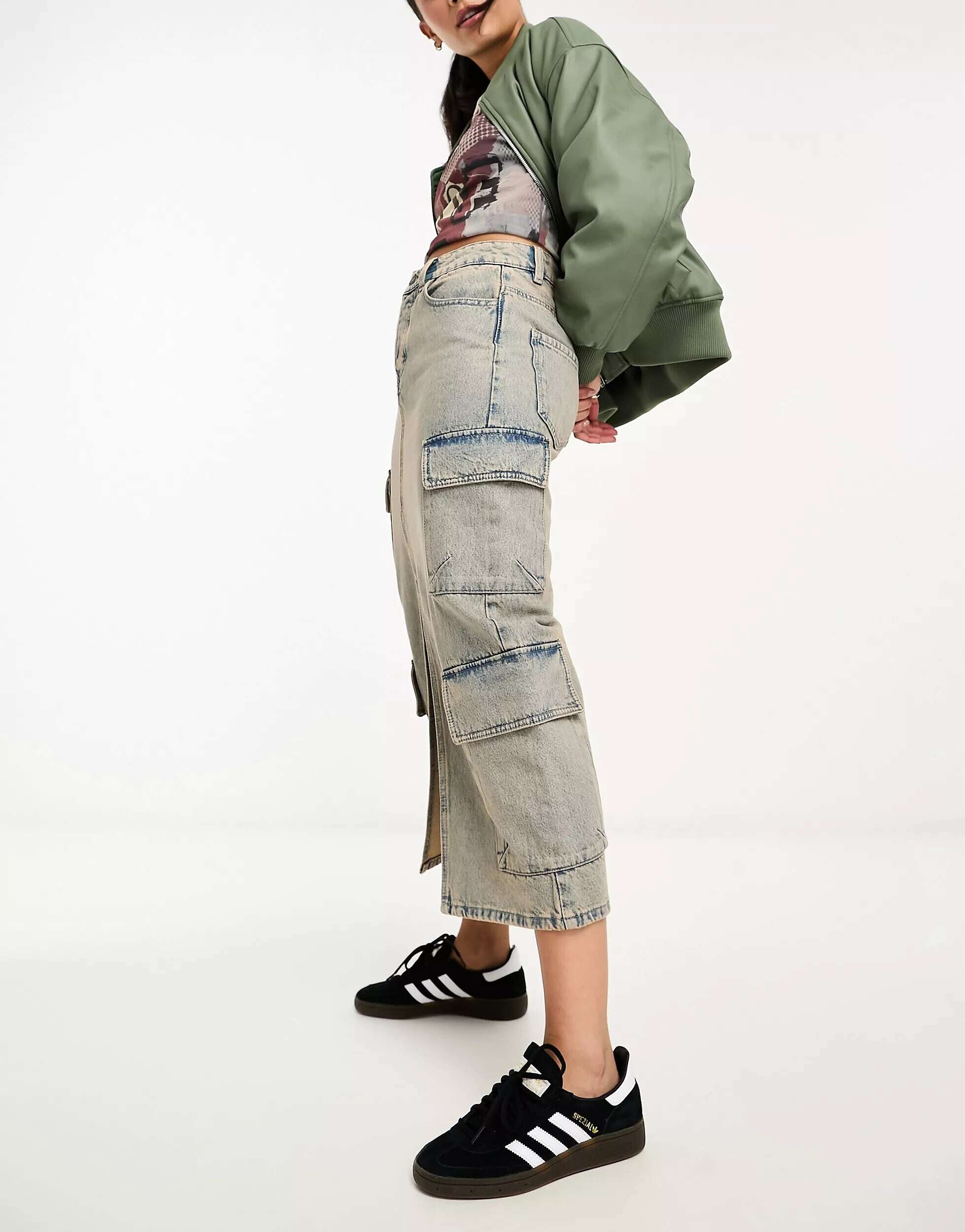 Stradivarius STR vintage denim skirt