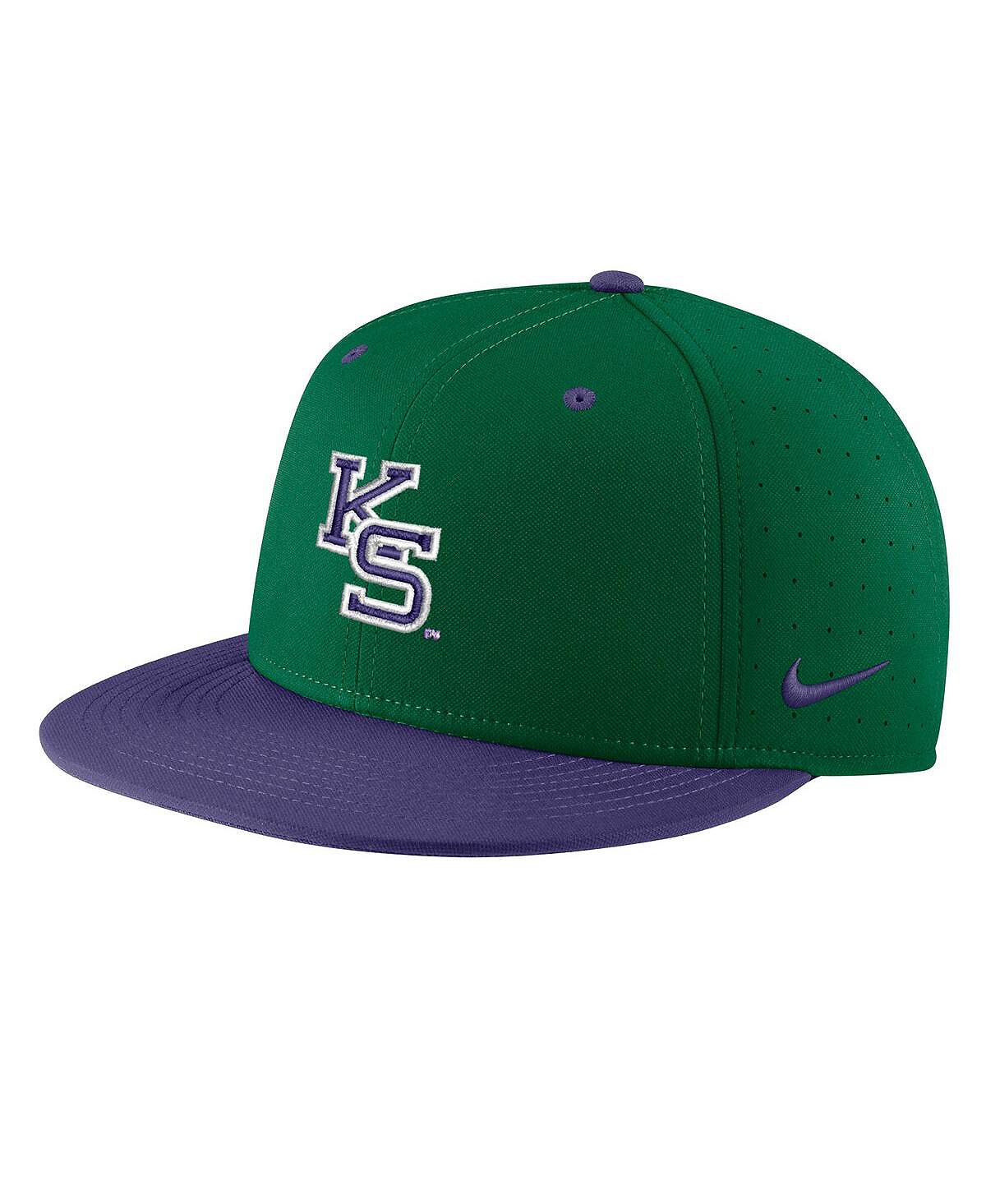 قبعة بيسبول رياضية للرجال من Kansas State Wildcats Aero True Baseball Performance من Nike باللون الأخضر